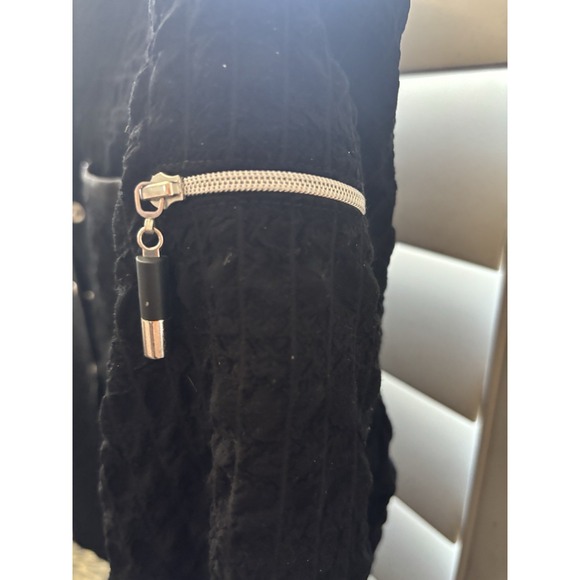 Vintage Jamie Sadock Golf Shirt Black Mock Neck Long Sleeve Snaps Detail Bubble‎ - Picture 3 of 10